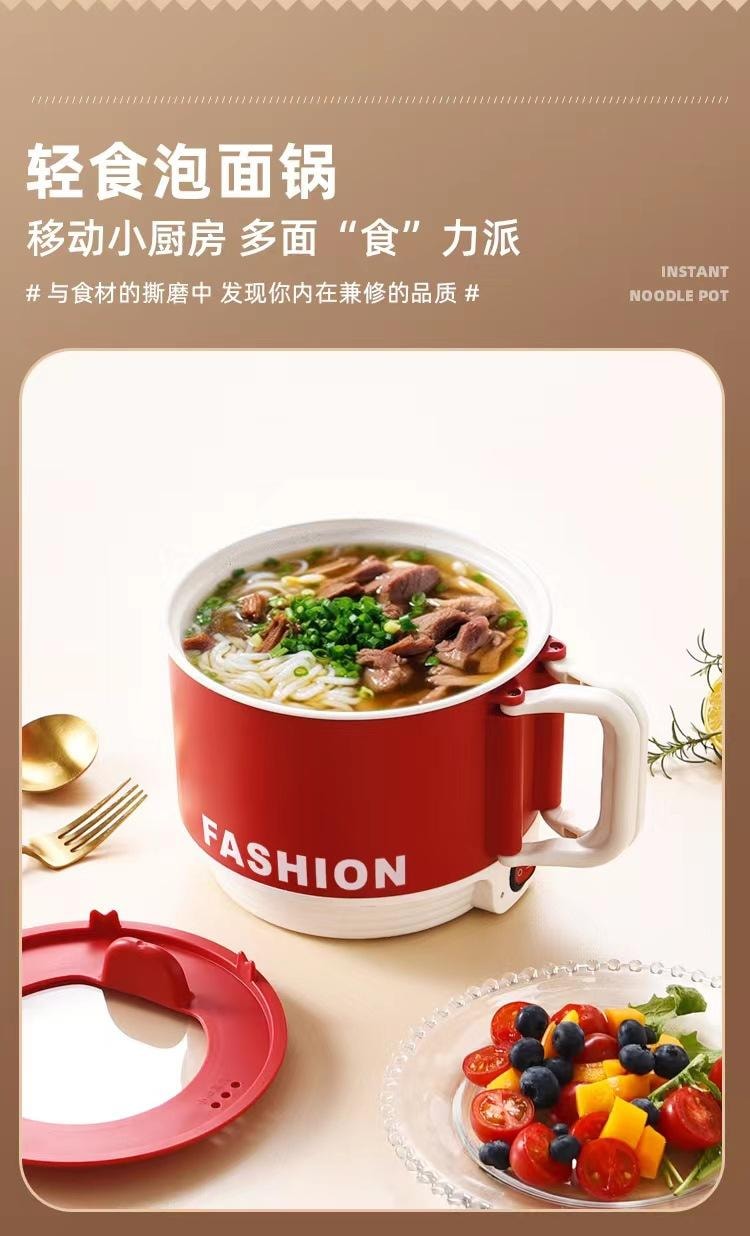 FOXTAIL 美规110v多功能小型电煮锅 电热锅 家用 迷你 学生 宿舍 火锅 泡面 -白色多功能锅+蒸笼 1套*