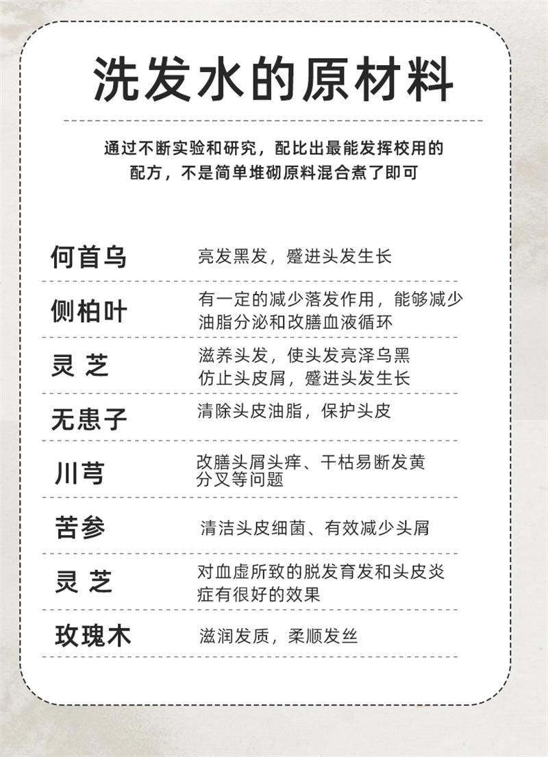 【中国直邮】 潮利 侧柏叶洗发水 去屑止痒控油生姜防脱生发纯草本洗发水500ml/瓶