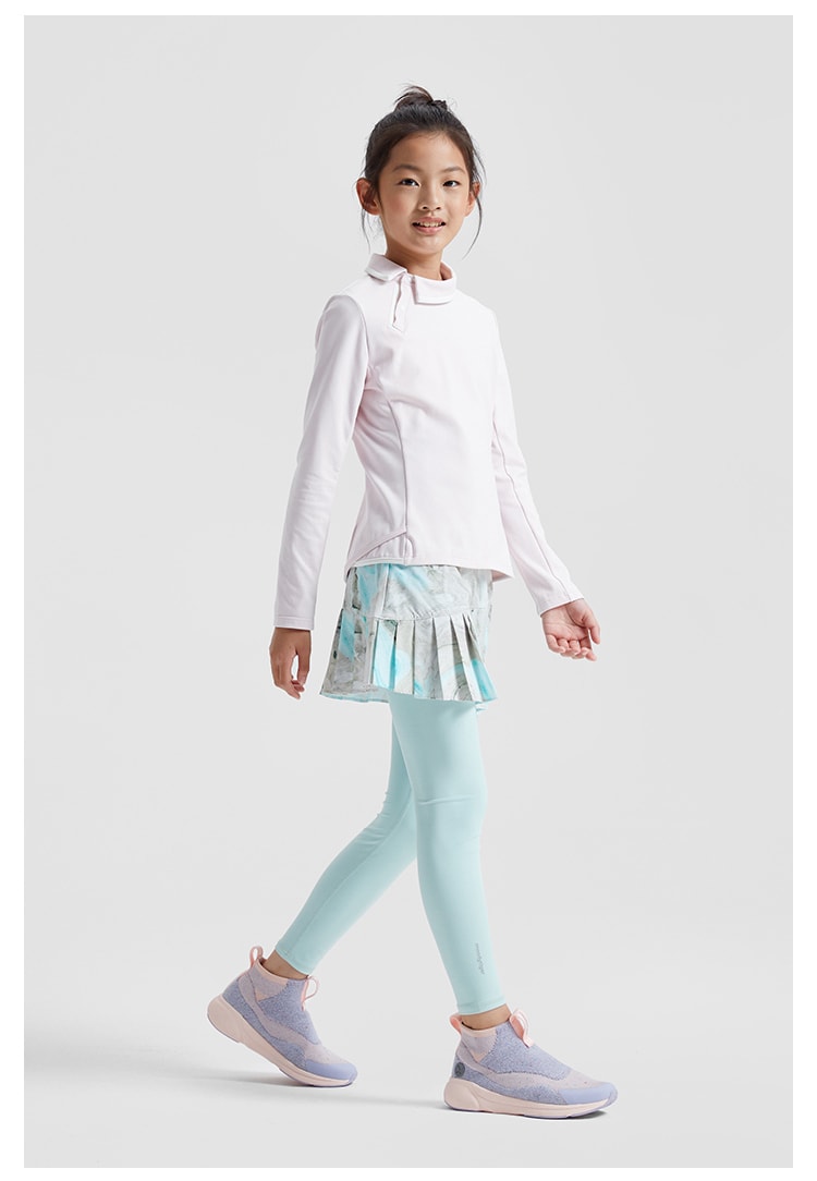【中国直邮】 moodytiger女童Skittles百褶假两件裙裤 海沫绿 120cm