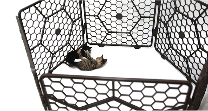 8面板塑料 定制宠物围栏笼-(浅灰色)