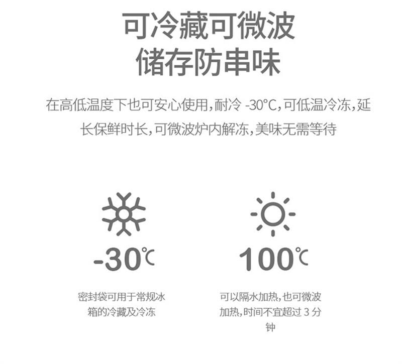 【中国直邮】 FaSoLa 双层拉链式PE密实袋 双拉链密封 加厚保鲜袋  透明中号 20个