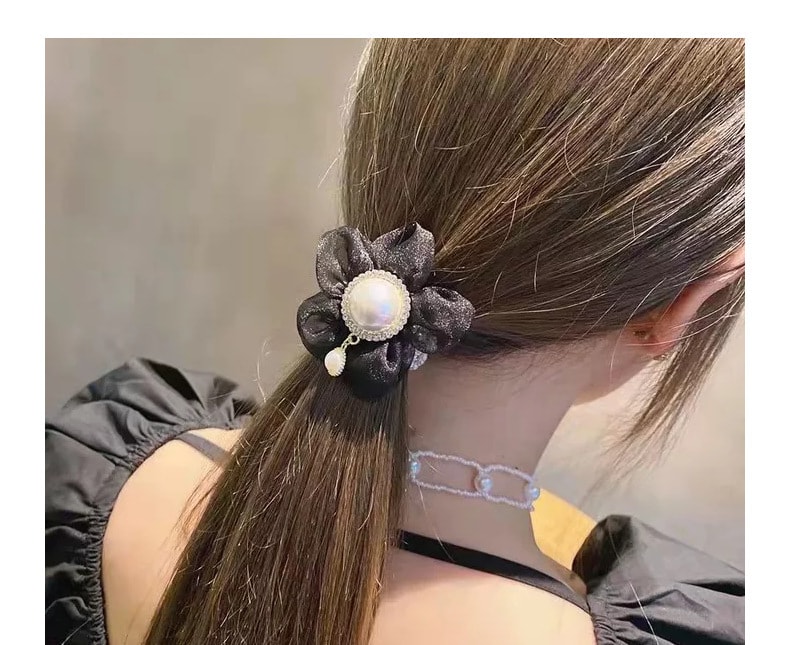 【中国直邮】爪哇岛 超仙珍珠发圈发绳 粉色花朵款