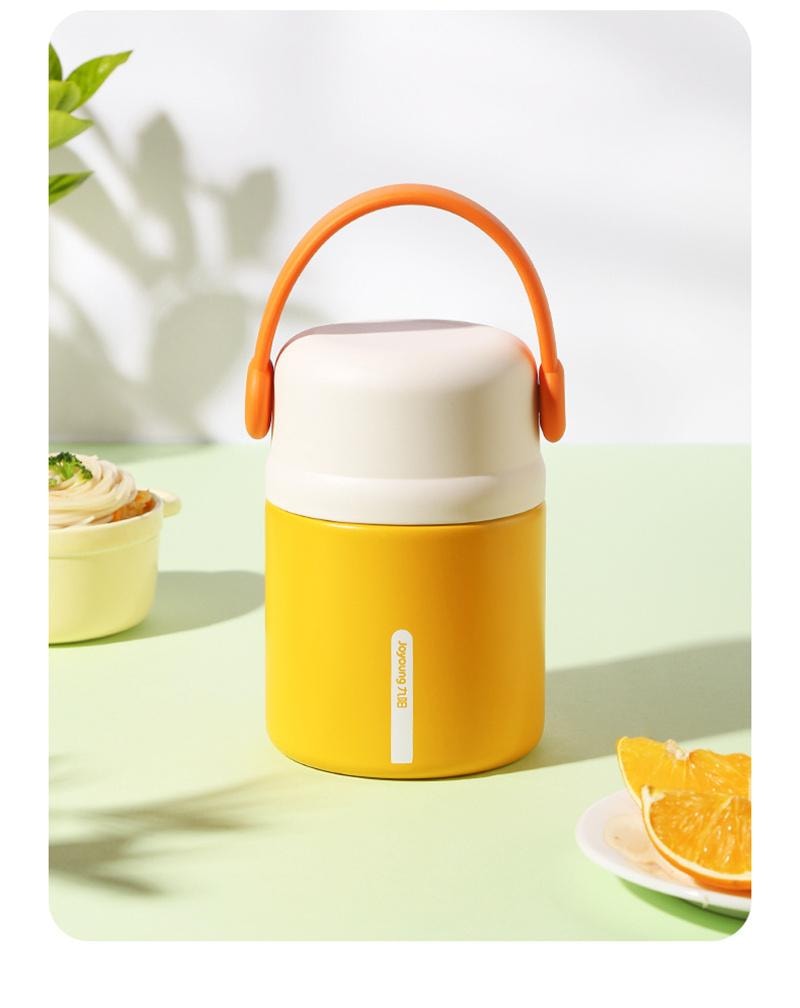 【中国直邮】 九阳 保温饭盒焖烧杯316L不锈钢焖烧壶闷烧罐 600ML黄色 1个装