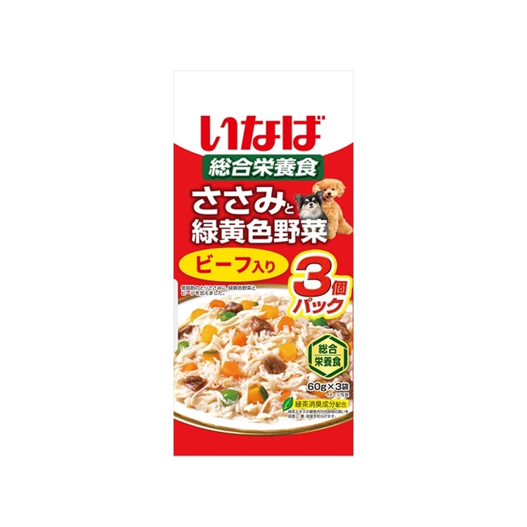 Foods CIAO Chicken and 5-Vegetable with Beef Dog Treat 60 g x 3 pcs