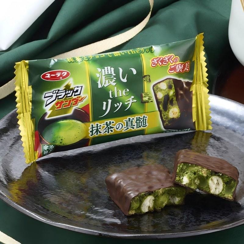 【日本直郵】 日本 YAOKIN 有樂 人氣小食 黑雷神抹茶真髓 濃抹茶巧克力棒 1個 23g