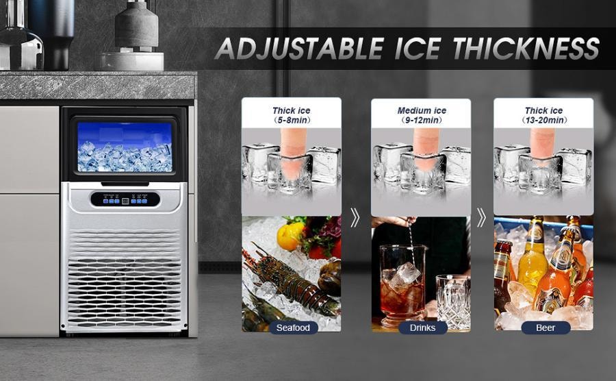 【美國直郵】Zomagas 商用製冰機 90 磅/24 小時帶 22 磅冰粒儲藏箱