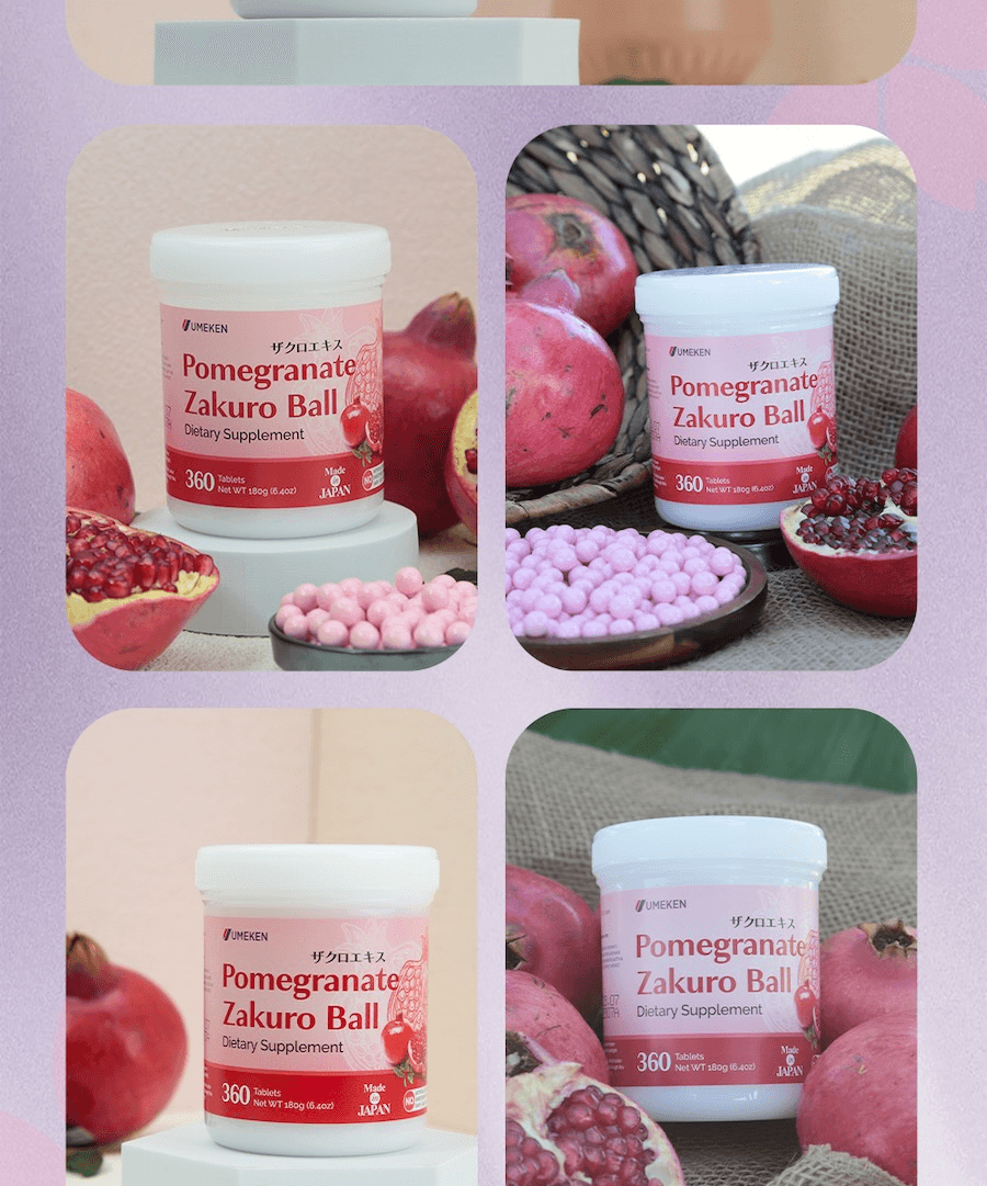 日本 UMEKEN 【 新升等】石榴濃縮丸 2個月量【韓亞航空熱銷機艙免稅商品】【日系🌸咀嚼型小丸子保養更輕鬆】【 內調外養】【 美肌抗老】美容養顏改善氣色提亮膚色】