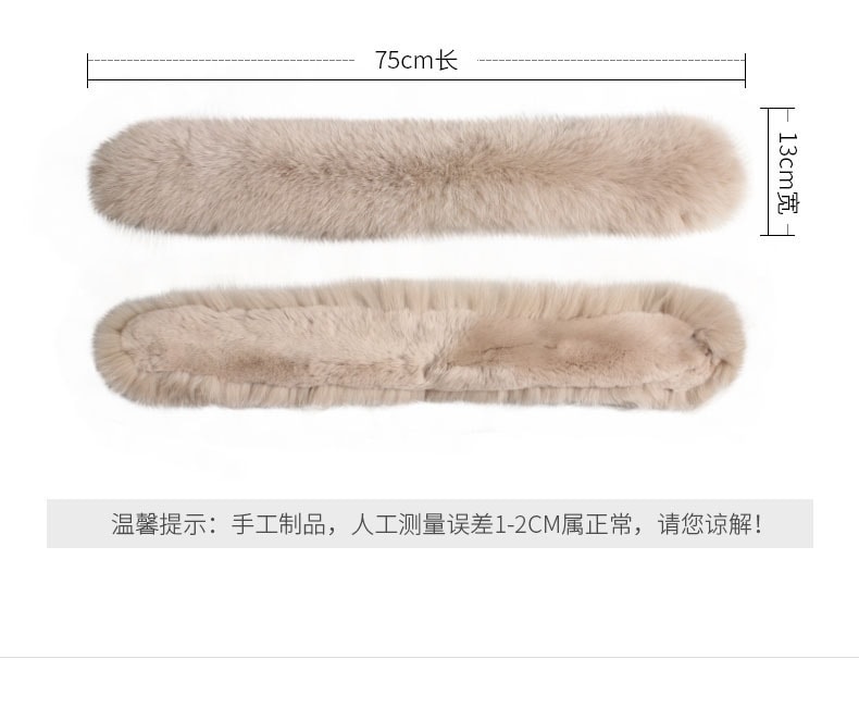 中國 太平鳥 冬季新款整皮狐狸毛圍脖 雙面毛皮草毛絨真毛圍巾 茶色