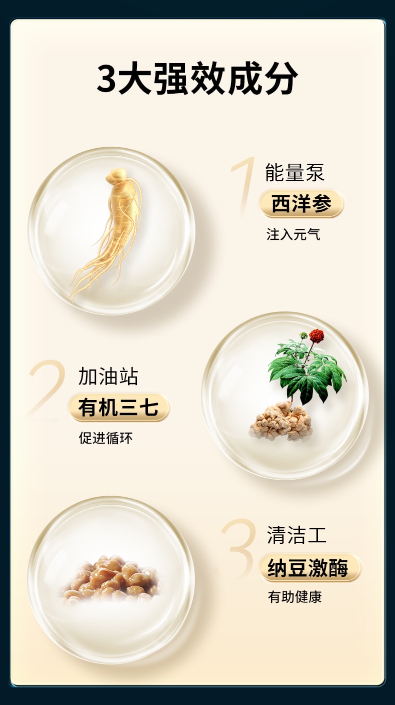 【中國直郵】萊特維健 三七血通60粒納豆激酶西洋參膠囊養護血管健康