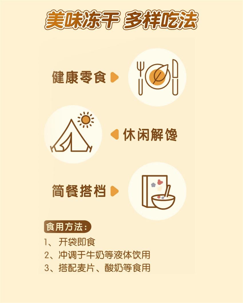 【中国直邮】 爷爷的农场 冻干多莓果果桃桃梨原粒 儿童水果溶豆谷物营养宝宝零食无添加 20g/盒