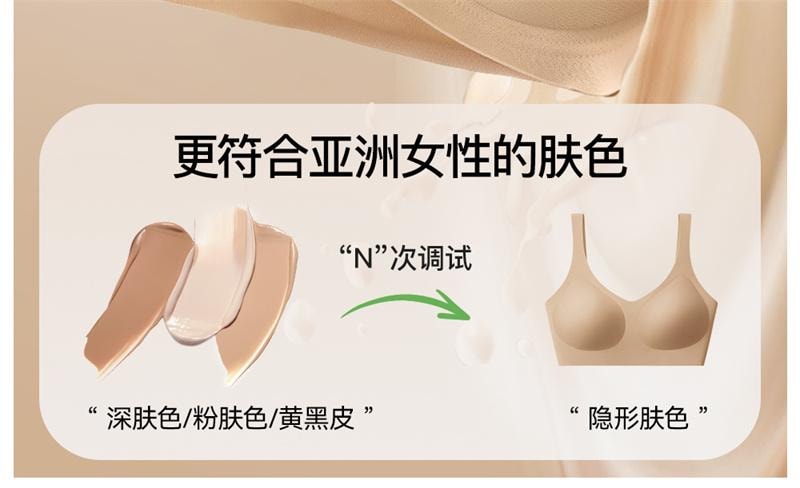 【中国直邮】 SecretWorld 无痕内衣女小胸聚拢隐形肤色粉底液细肩带 隐形肤 1条装 S码