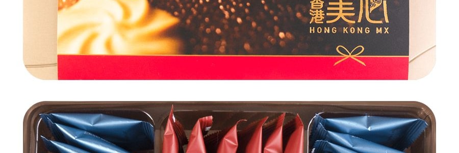 香港美心 三重奏禮盒 蝴蝶酥+杏仁千層條+奶香曲奇+多口味餅乾糕點 38枚入 331g 【年貨禮盒】