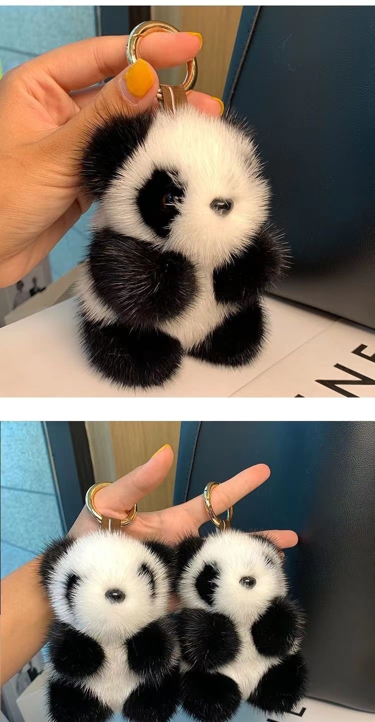 【中国直邮】 可爱毛毛小香风百搭书包挂饰熊猫挂件 1个
