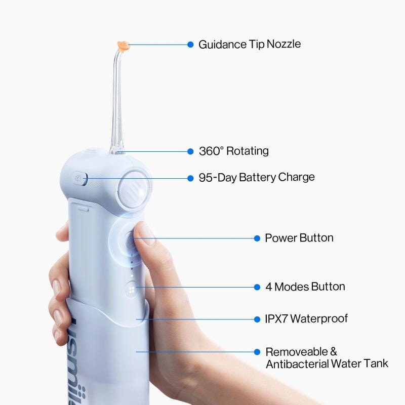 USMILE 升級版口腔護理盥洗包套餐 黑色五限時特價 1組 Y10PRO人工智慧引導電動牙刷+C10便攜式沖牙器