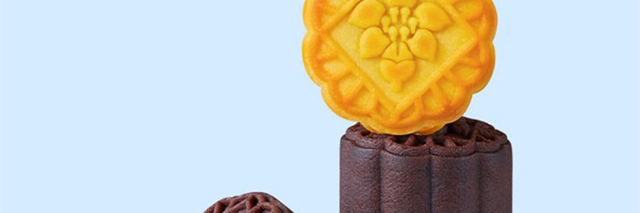 广州酒家 熔岩流心奶黄月饼礼盒 8枚入 400g 【榛子巧克力流心+巧克力奶黄流心 +奶黄抹茶流心+太妃流心】【短保效期特别促销 介意慎拍】