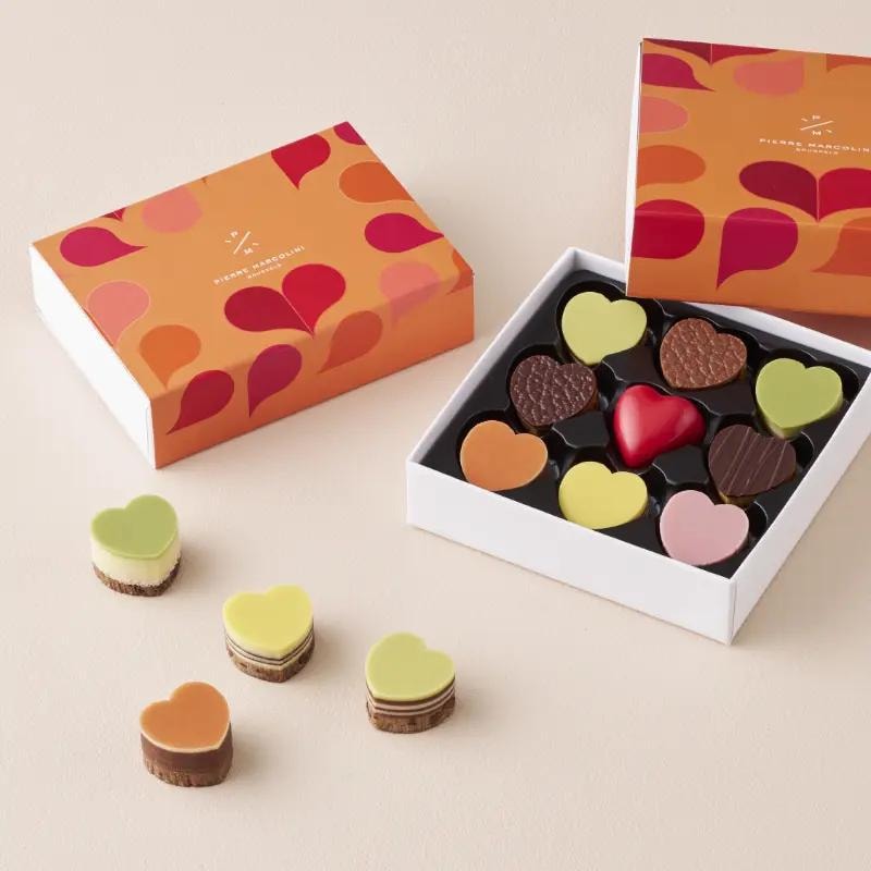 【日本直郵】日本殿堂級甜點大師Pierre Marcolini情人節限定奢華愛心巧克力禮盒9枚入