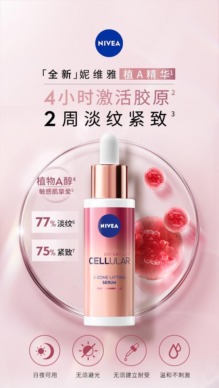 【中國直郵】德國 妮維雅 植A精華30ml 植物A醇補骨脂酚 4小時活化膠原 2週淡紋緊緻