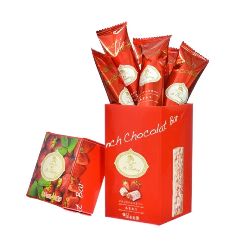 【日本直郵】日本HAKATA BE FACTORY博多特產 草莓巧克力米果棒 6枚裝