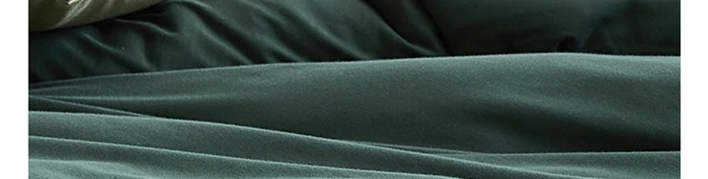 【中国直邮】网易严选 A类天竺棉全棉针织拼色三件套 墨绿色  适用1.5mx2m被芯 床单款