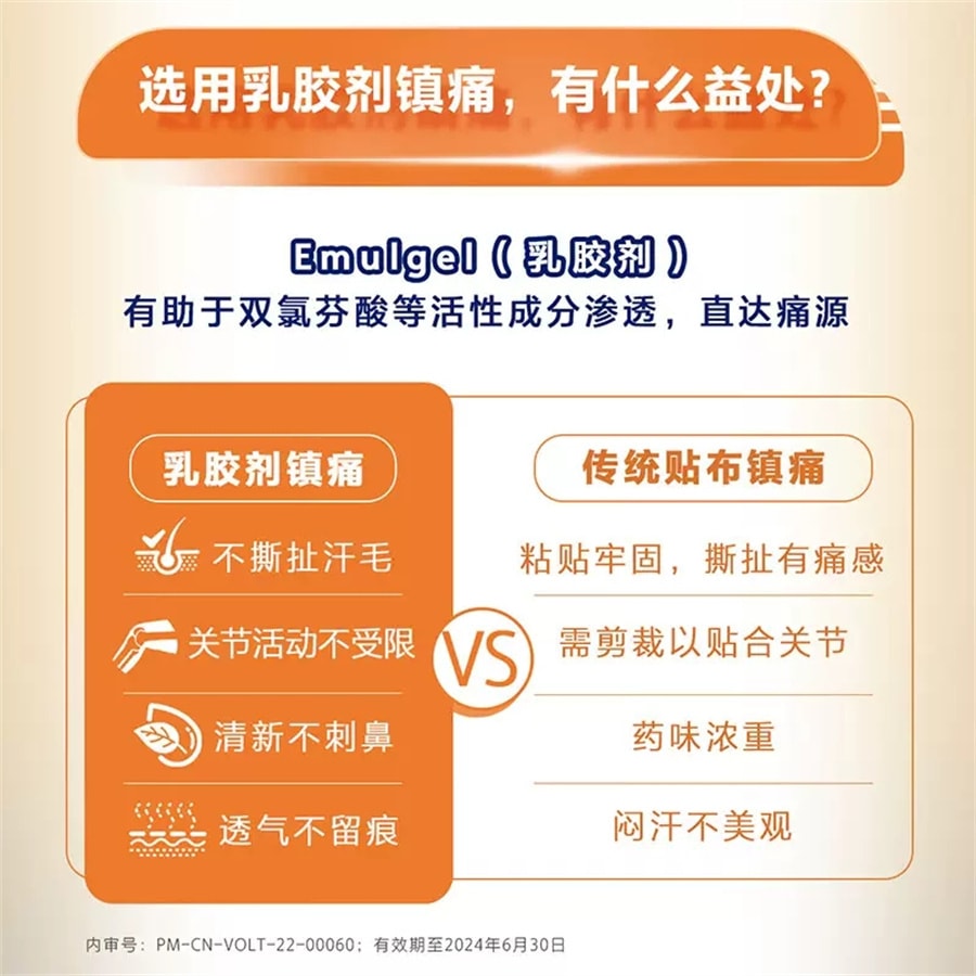 【中国直邮】扶他林软膏 双氯芬酸二乙胺乳胶剂软膏肌肉关节疼痛扭伤腰背部损伤关节炎腰痛 50g/支