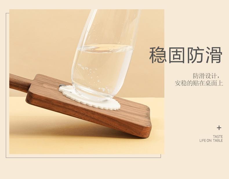  FOXTAIL 卡通羊杯墊餐墊 家用茶杯墊碗墊 加厚防燙耐高溫 食品級矽膠隔熱墊 15*15cm - 白色+黃色 1套