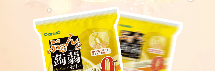 ORIHIRO 低卡高纤蒟蒻果冻 葡萄柚味 6枚入 120g