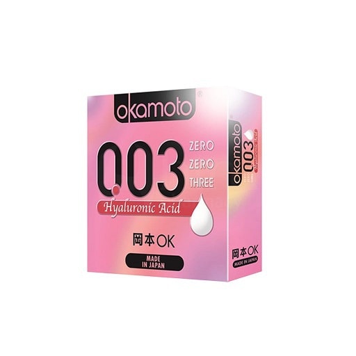 【马来亚直邮】日本OKAMOTO冈本 003超薄避孕套透明质酸装超薄安全套 3件入