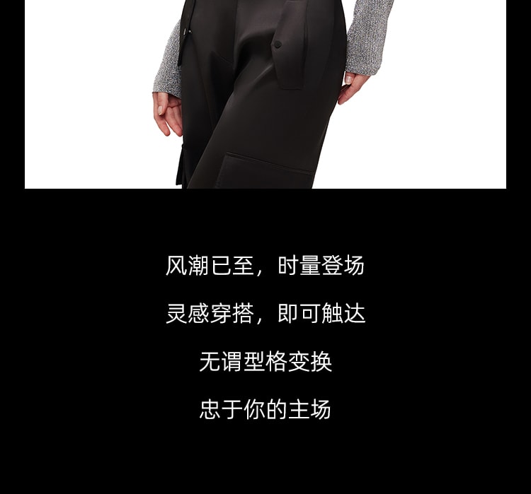 【中国直邮】OZLN 早秋新品设计款修身显瘦解构风一字肩上衣 S