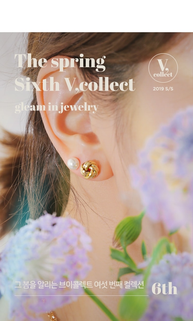 【韩国直邮】IMVELY 迷你编织耳环 金色 均码