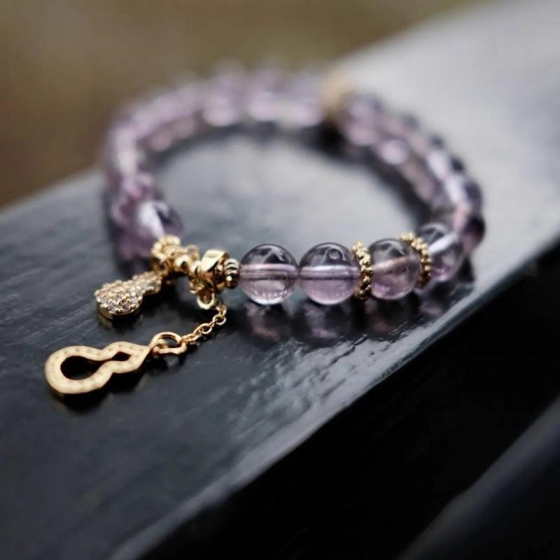 【錦繡前程】天然玻利維亞紫水晶手鍊 助學登科靈性淨化手串 情人節送禮佳選 8mm