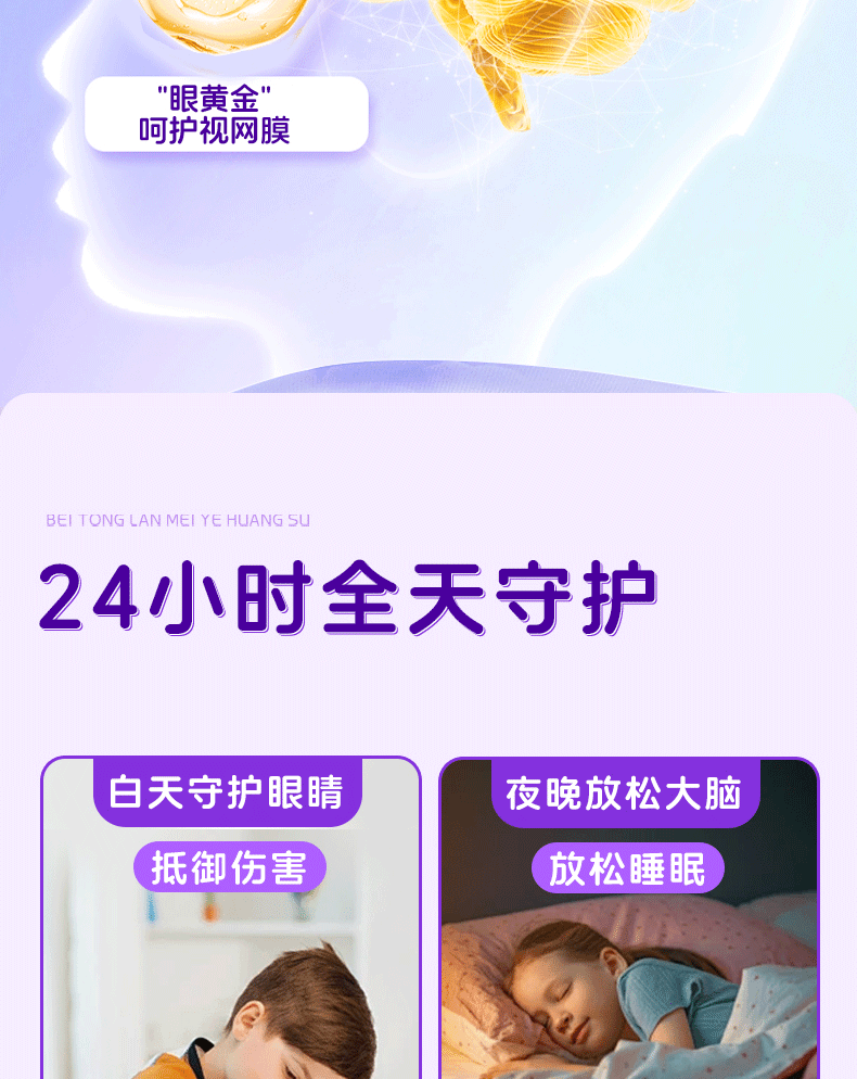 【中國直郵】 北京同仁堂 內廷上用®藍莓葉黃素β-胡蘿蔔素壓片糖果48g 護眼 提升記憶力