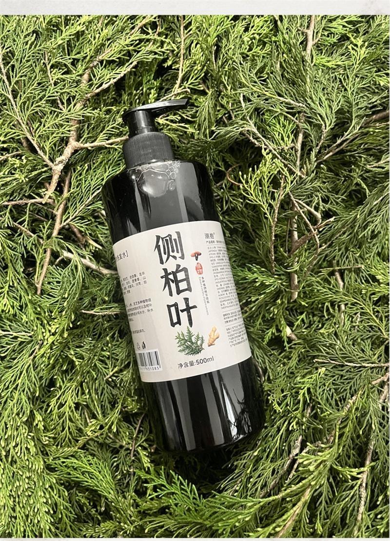 【中国直邮】 潮利 侧柏叶洗发水 去屑止痒控油生姜防脱生发纯草本洗发水500ml/瓶
