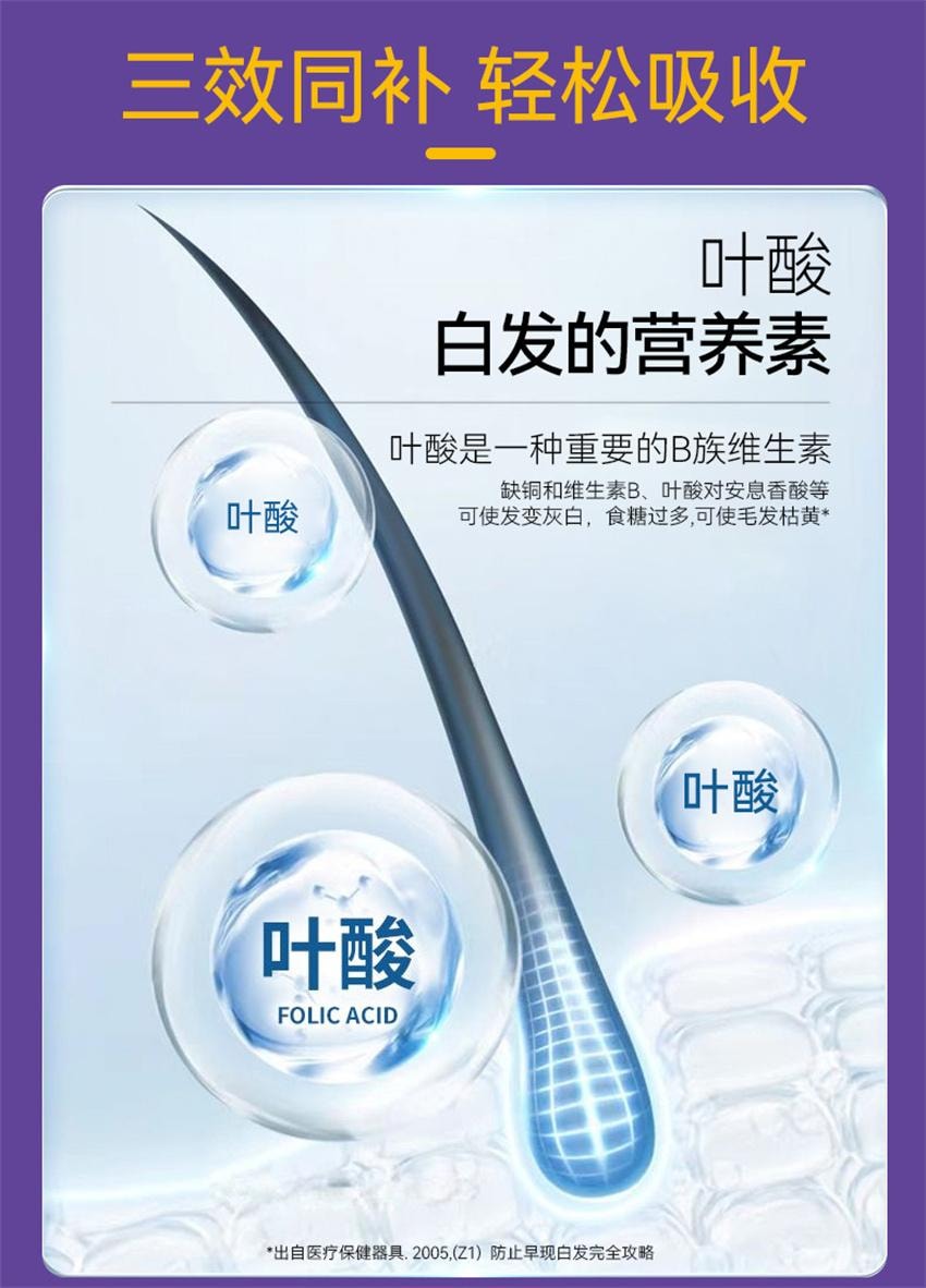【中國直郵】 漢苑良方 鐵維生素B6葉酸片 孕婦活性片 男女白髮黑多種複合維生素 50片/瓶