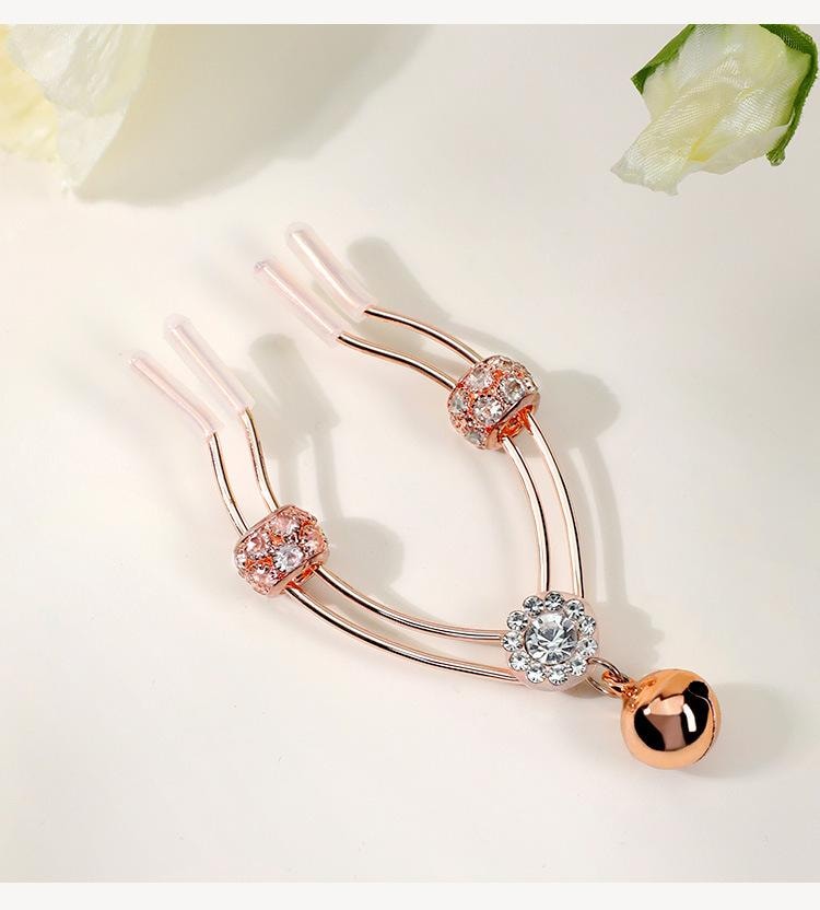 【中國直郵】 謎姬 唇瓣陰夾玫瑰金調教工具情趣成人用品