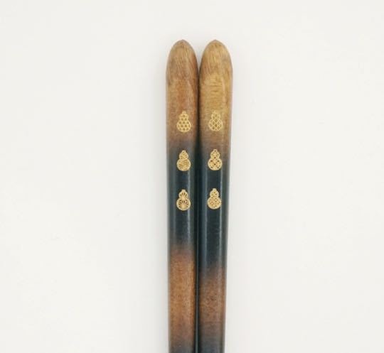 【日本直郵】日本製 HYOZAEMON 兵左衛門 天然木 天然漆 小紋六瓢 (大)筷 1件1雙入