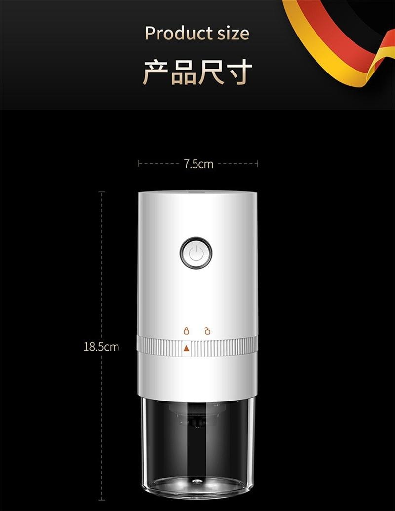 【中国直邮】  德铂仕 电动研磨器家用胡椒研磨器磨豆器便携无线咖啡豆研磨器 白色 1个装