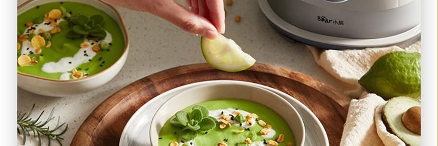 BEAR小熊 破壁机豆浆机搅拌机 自动清洗 中途加料 海盐灰白 