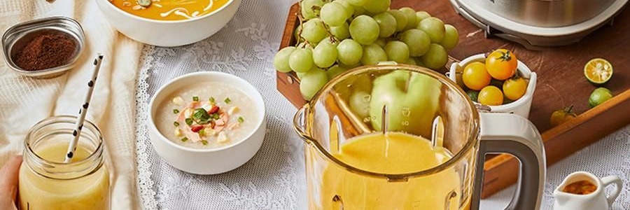 BEAR小熊 破壁机豆浆机搅拌机 自动清洗 中途加料 海盐灰白 