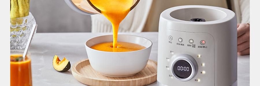 BEAR小熊 破壁机豆浆机搅拌机 自动清洗 中途加料 海盐灰白 