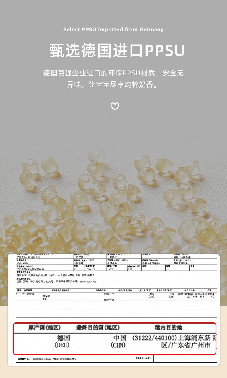 【中国直邮】十月结晶   新生婴儿奶瓶ppsu奶瓶宽口防胀气手柄吸管奶瓶    绿色-90ml(适合0-3个月)