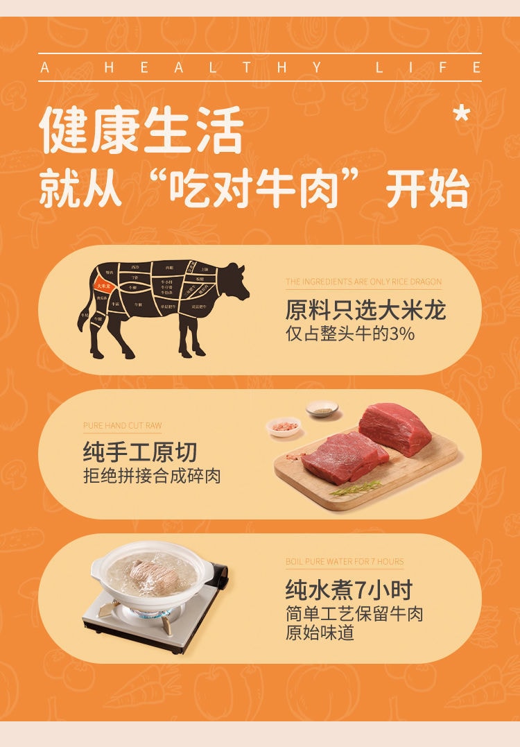 【中國直郵】袋鼠先生 牛肉健身高蛋白 輕食代餐即食 牛腱子肉袋裝速食 原味80g