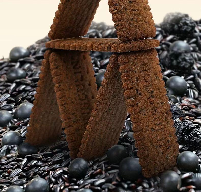 红谷林 无糖九黑藜麦谷物饼干 9种黑色食材黑全麦粉添加量≥55% 健康食养 谷物原香 口感丰富  208g