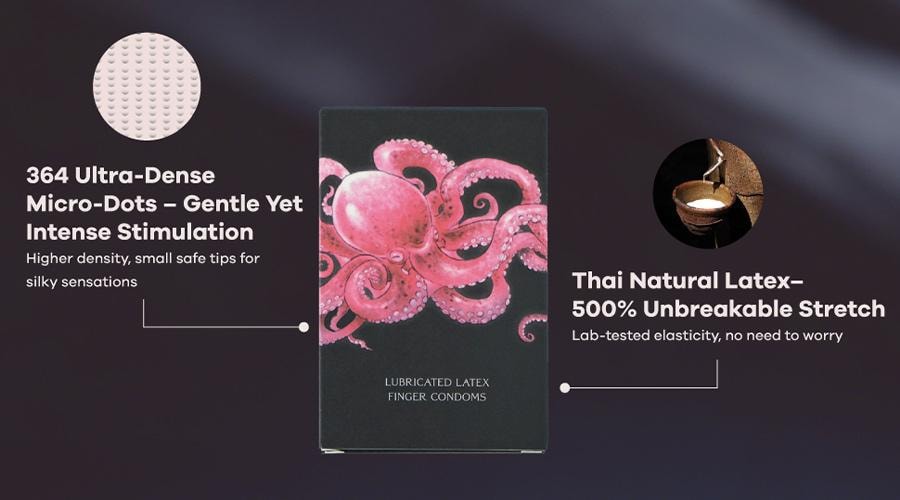  SAPPHOFROMLESBOS 奇點凸點手指套 透明質酸潤滑成人女同情趣用品les女用情人節必備 1盒裝(12隻)