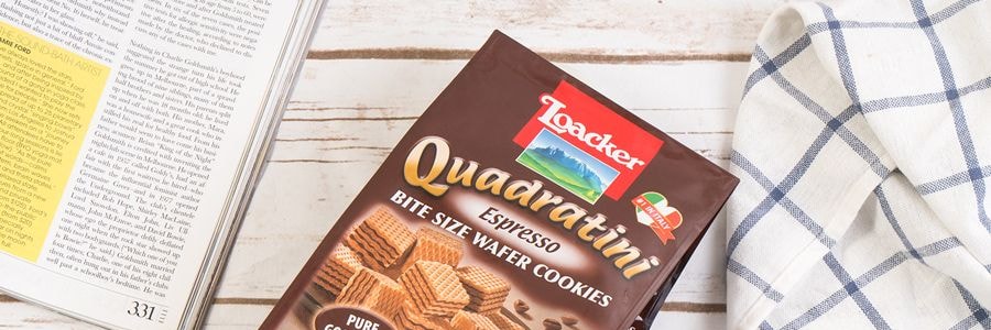 義大利LOACKER萊家 QUADRATINI 威化小餅乾 香醇咖啡口味 220g
