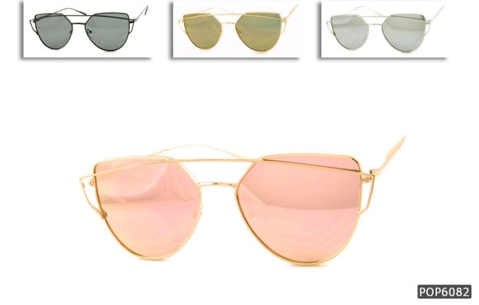 RETRO POP 时尚太阳镜 6082 粉色镜框/粉色镜面