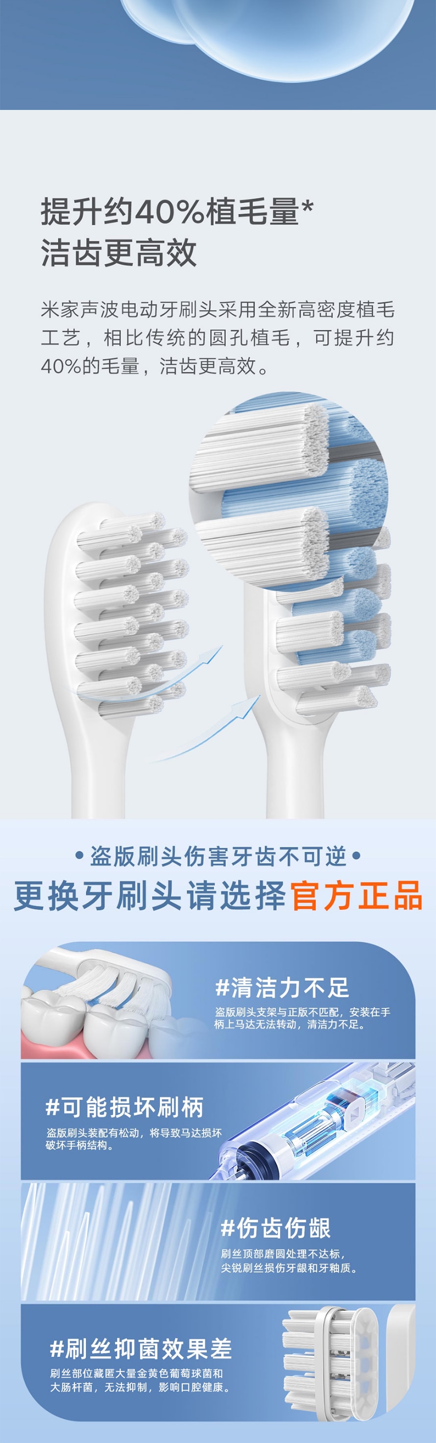 【中国直邮】小米有品米家声波电动牙刷T301 白色