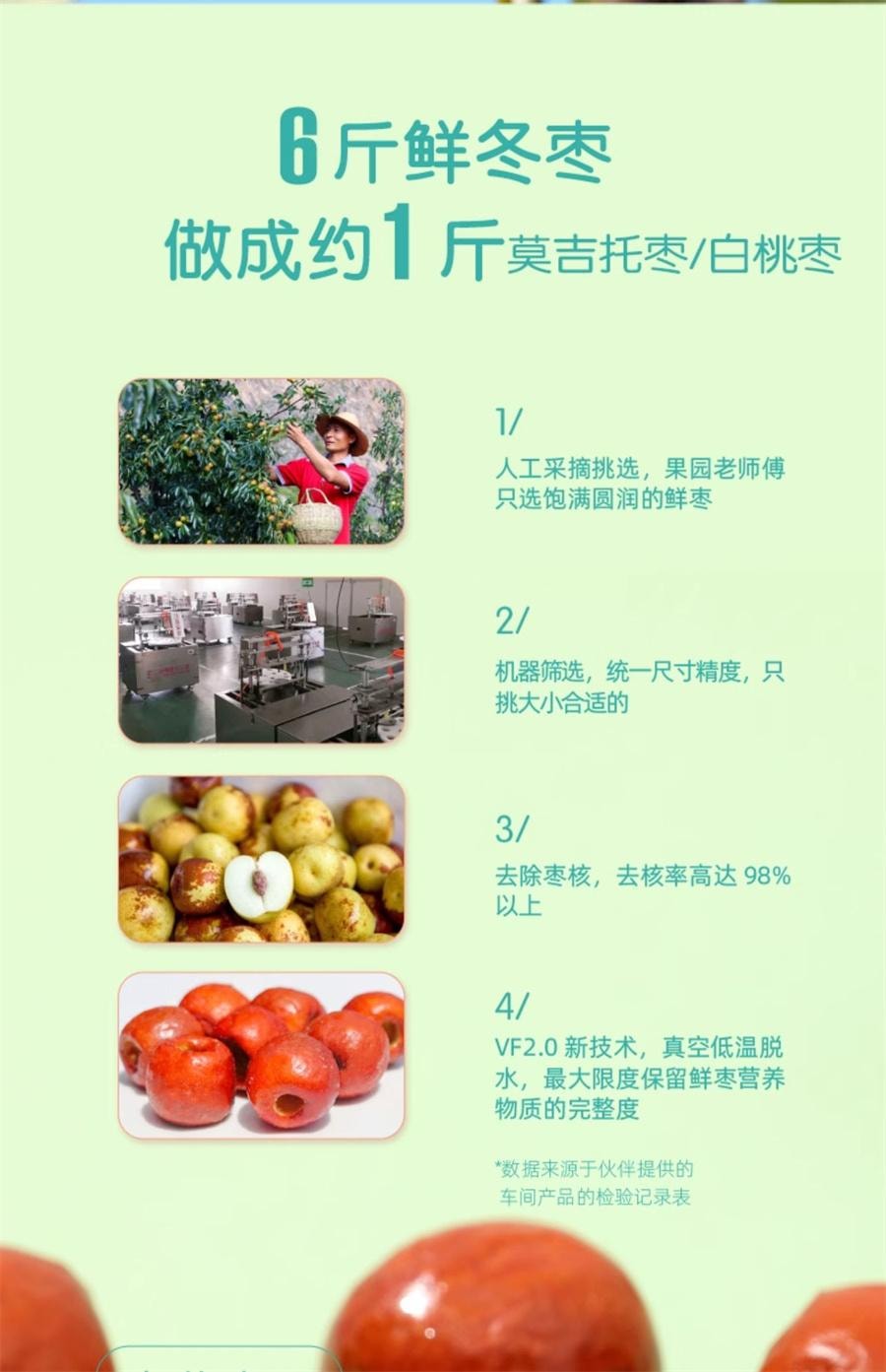 【中国直邮】  三只松鼠 白桃枣 网红休闲脆枣红枣蜜枣酥脆零食大枣40g/袋