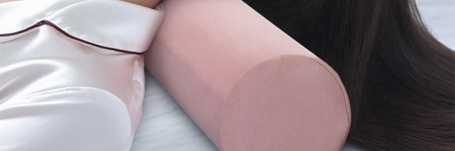 MDOG米度狗狗 圓柱護頸枕 人體工學頸椎支撐 居家旅行車用護頸 櫻花粉 8*44cm