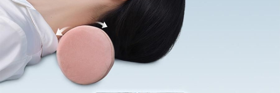 MDOG米度狗狗 圓柱護頸枕 人體工學頸椎支撐 居家旅行車用護頸 櫻花粉 8*44cm