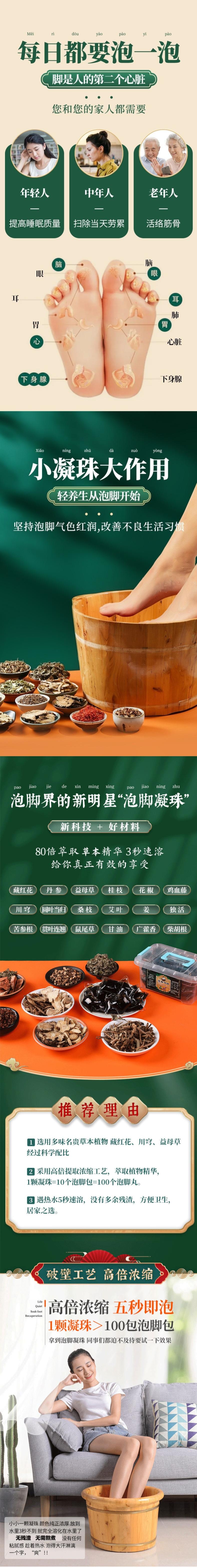 【中國直郵】 南京同仁堂 十七味泡腳凝珠 足浴濃縮暴汗 30粒/罐 2罐裝
